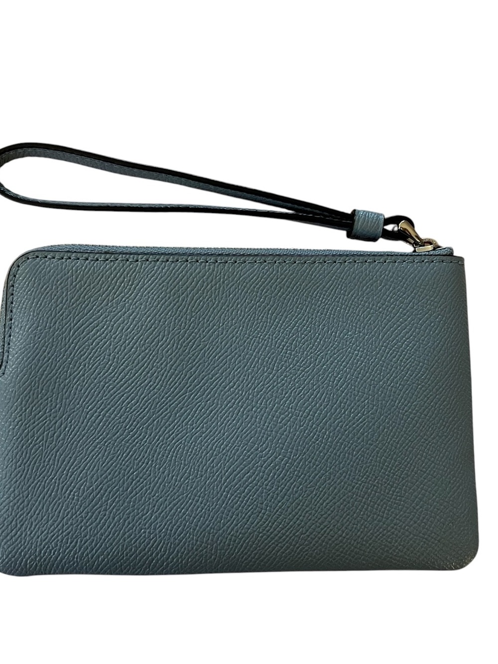 Coach Leather Wristlet in Waterfall Blue with Silver Logo - EUC - Picture 2 of 4